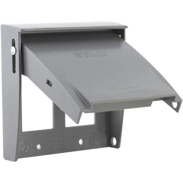 Hubbell-Raco - Weatherproof Box Covers Cover Shape: Rectangle Number of Holes in Outlet: 2 - USA Tool & Supply
