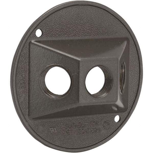 Hubbell-Raco - Weatherproof Box Covers Cover Shape: Round Number of Holes in Outlet: 3 - USA Tool & Supply
