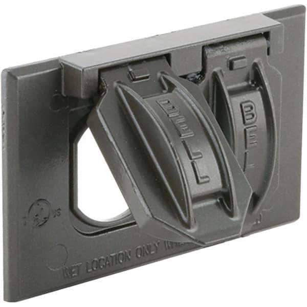 Hubbell-Raco - Weatherproof Box Covers Cover Shape: Rectangle Number of Holes in Outlet: 2 - USA Tool & Supply
