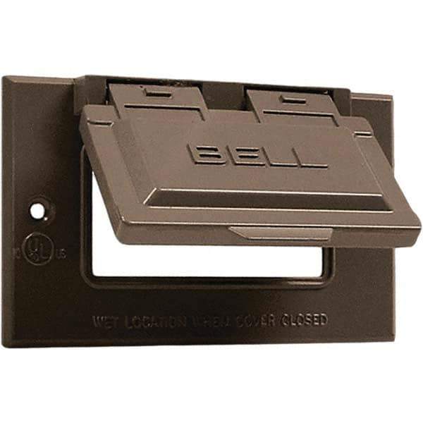 Hubbell-Raco - Weatherproof Box Covers Cover Shape: Rectangle Number of Holes in Outlet: 1 - USA Tool & Supply