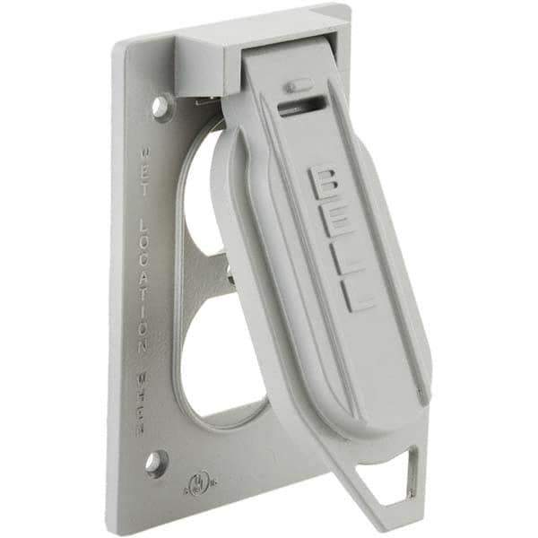 Hubbell-Raco - Weatherproof Box Covers Cover Shape: Rectangle Number of Holes in Outlet: 2 - USA Tool & Supply