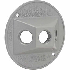 Hubbell-Raco - Weatherproof Box Covers Cover Shape: Round Number of Holes in Outlet: 3 - USA Tool & Supply