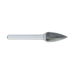 ‎SG-3 -3/8 × 3/4 LOC × 1/4 Shank × 2 OAL Pointed Tree Carbide Medium Right Hand Spiral Burr - USA Tool & Supply