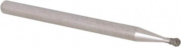 Dremel - 5/64" Head Diam, Ball, Diamond Mounted Point - Teal, 1/8" Shank Diam - USA Tool & Supply