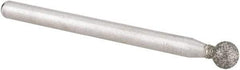 Dremel - 11/64" Head Diam, Ball End, Diamond Mounted Point - Teal - USA Tool & Supply