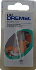 Dremel - 17/64" Head Diam, Wheel, Diamond Mounted Point - Teal, 1/8" Shank Diam - USA Tool & Supply