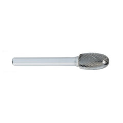 ‎SE-1 -1/4 × 3/8 LOC × 1/4 Shank × 2 OAL Egg Shape Carbide Medium Right Hand Spiral Burr - USA Tool & Supply