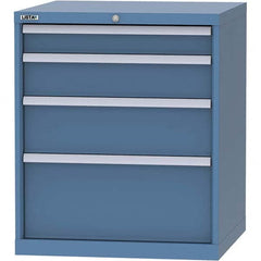 LISTA - 4 Drawer, 45 Compartment Bright Blue Steel Modular Storage Cabinet - USA Tool & Supply