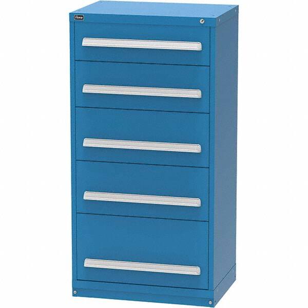 Vidmar - 5 Drawer, 45 Compartment Bright Blue Steel Modular Storage Cabinet - USA Tool & Supply