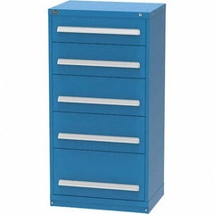 Vidmar - 5 Drawer, 45 Compartment Bright Blue Steel Modular Storage Cabinet - USA Tool & Supply