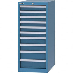 LISTA - 10 Drawer, 45 Compartment Bright Blue Steel Modular Storage Cabinet - USA Tool & Supply