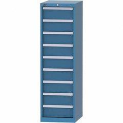 LISTA - 9 Drawer, 45 Compartment Bright Blue Steel Modular Storage Cabinet - USA Tool & Supply