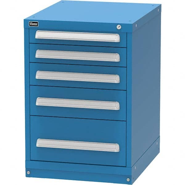 Vidmar - 5 Drawer, 45 Compartment Bright Blue Steel Modular Storage Cabinet - USA Tool & Supply