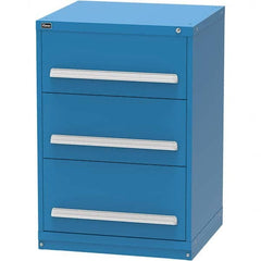 Vidmar - 3 Drawer, 124 Compartment Bright Blue Steel Modular Storage Cabinet - USA Tool & Supply