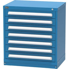 Vidmar - 7 Drawer, 45 Compartment Bright Blue Steel Modular Storage Cabinet - USA Tool & Supply