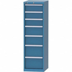 LISTA - 7 Drawer, 216 Compartment Bright Blue Steel Modular Storage Cabinet - USA Tool & Supply