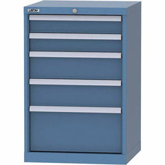 LISTA - 5 Drawer, 84 Compartment Bright Blue Steel Modular Storage Cabinet - USA Tool & Supply
