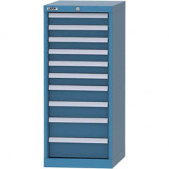 LISTA - 10 Drawer, 216 Compartment Bright Blue Steel Modular Storage Cabinet - USA Tool & Supply