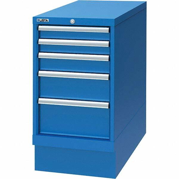 LISTA - 5 Drawer, 24 Compartment Bright Blue Steel Modular Storage Cabinet - USA Tool & Supply