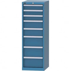 LISTA - 8 Drawer, 216 Compartment Bright Blue Steel Modular Storage Cabinet - USA Tool & Supply