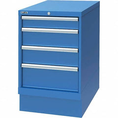 LISTA - 4 Drawer, 29 Compartment Bright Blue Steel Modular Storage Cabinet - USA Tool & Supply