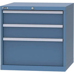 LISTA - 3 Drawer, 45 Compartment Bright Blue Steel Modular Storage Cabinet - USA Tool & Supply