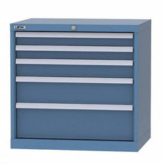 LISTA - 3 Drawer, 124 Compartment Bright Blue Steel Modular Storage Cabinet - USA Tool & Supply