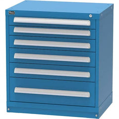 Vidmar - 6 Drawer, 45 Compartment Bright Blue Steel Modular Storage Cabinet - USA Tool & Supply