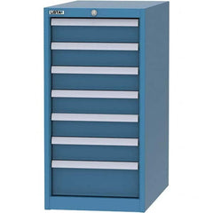 LISTA - 7 Drawer, 45 Compartment Bright Blue Steel Modular Storage Cabinet - USA Tool & Supply
