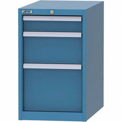 LISTA - 3 Drawer, 45 Compartment Bright Blue Steel Modular Storage Cabinet - USA Tool & Supply