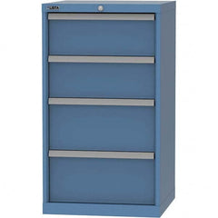 LISTA - 4 Drawer, 84 Compartment Bright Blue Steel Modular Storage Cabinet - USA Tool & Supply