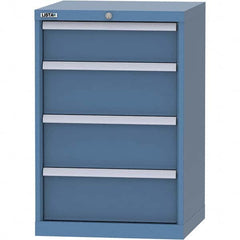 LISTA - 4 Drawer, 84 Compartment Bright Blue Steel Modular Storage Cabinet - USA Tool & Supply