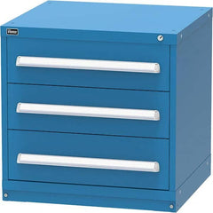 Vidmar - 3 Drawer Bright Blue Steel Modular Storage Cabinet - USA Tool & Supply