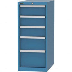 LISTA - 5 Drawer, 45 Compartment Bright Blue Steel Modular Storage Cabinet - USA Tool & Supply