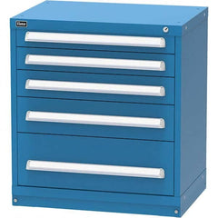 Vidmar - 5 Drawer, 45 Compartment Bright Blue Steel Modular Storage Cabinet - USA Tool & Supply