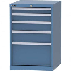 LISTA - 4 Drawer, 99 Compartment Bright Blue Steel Modular Storage Cabinet - USA Tool & Supply