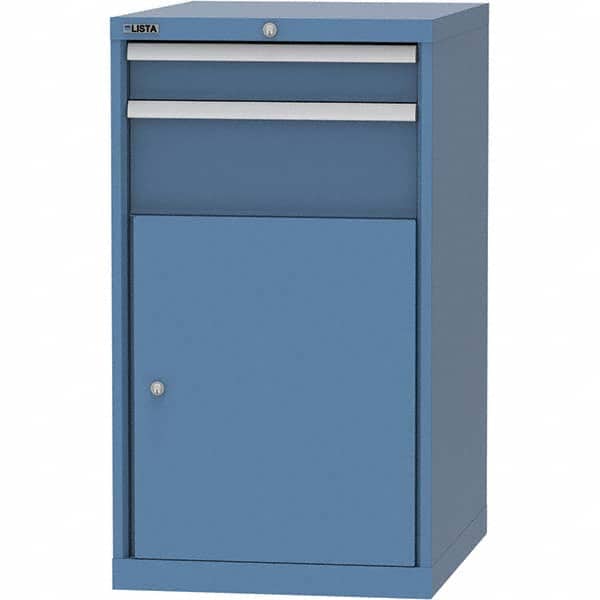 LISTA - 4 Drawer, 99 Compartment Bright Blue Steel Modular Storage Cabinet - USA Tool & Supply