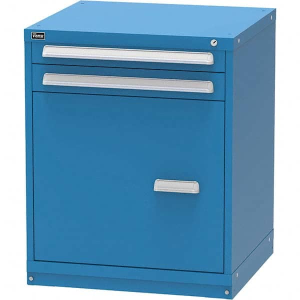 Vidmar - 2 Drawer Bright Blue Steel Modular Storage Cabinet - USA Tool & Supply