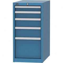 LISTA - 5 Drawer, 45 Compartment Bright Blue Steel Modular Storage Cabinet - USA Tool & Supply