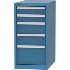 LISTA - 5 Drawer, 45 Compartment Bright Blue Steel Modular Storage Cabinet - USA Tool & Supply