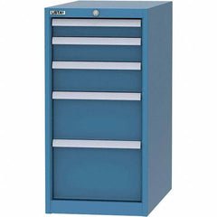 LISTA - 5 Drawer, 45 Compartment Bright Blue Steel Modular Storage Cabinet - USA Tool & Supply