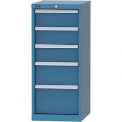 LISTA - 5 Drawer, 216 Compartment Bright Blue Steel Modular Storage Cabinet - USA Tool & Supply