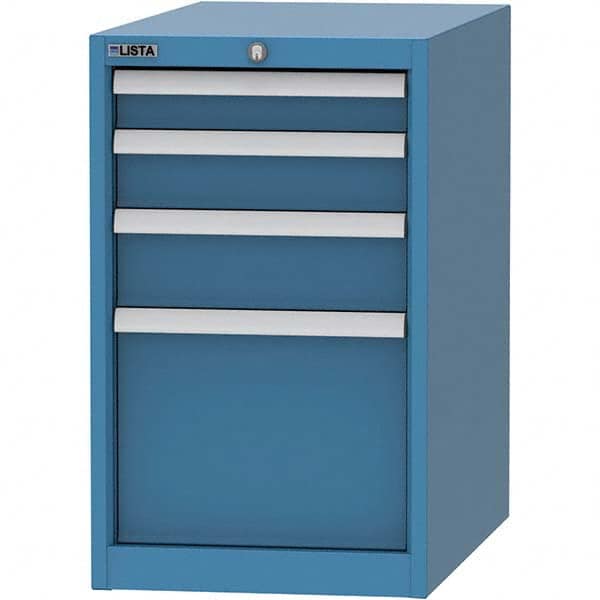 LISTA - 4 Drawer, 45 Compartment Bright Blue Steel Modular Storage Cabinet - USA Tool & Supply