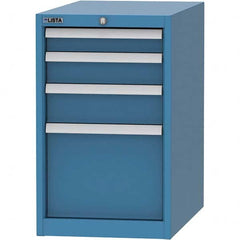 LISTA - 4 Drawer, 45 Compartment Bright Blue Steel Modular Storage Cabinet - USA Tool & Supply