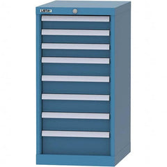 LISTA - 8 Drawer, 216 Compartment Bright Blue Steel Modular Storage Cabinet - USA Tool & Supply