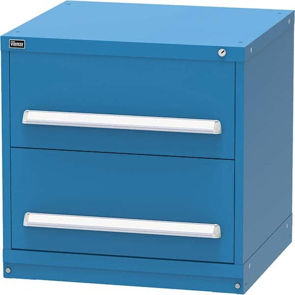 Vidmar - 2 Drawer Bright Blue Steel Modular Storage Cabinet - USA Tool & Supply