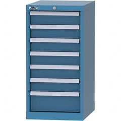LISTA - 7 Drawer, 216 Compartment Bright Blue Steel Modular Storage Cabinet - USA Tool & Supply