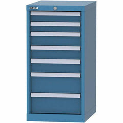 LISTA - 7 Drawer, 216 Compartment Bright Blue Steel Modular Storage Cabinet - USA Tool & Supply