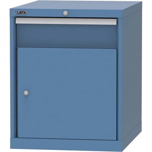 LISTA - 1 Drawer, 99 Compartment Bright Blue Steel Modular Storage Cabinet - USA Tool & Supply