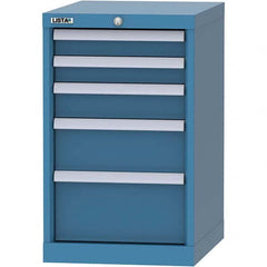 LISTA - 5 Drawer, 216 Compartment Bright Blue Steel Modular Storage Cabinet - USA Tool & Supply